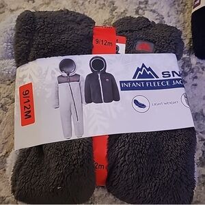Snozu Infant 2-piece Fleece Set,  grey/dark charcoal